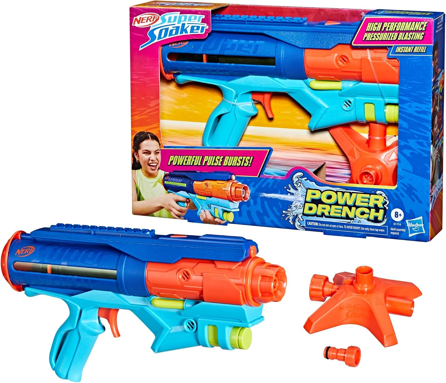 image:imageNerf Super Soaker Power Drench XL Water Blaster High Performance Pressurized Blasting Easy Fill Station Water Toys Ages 8Sredni Medium