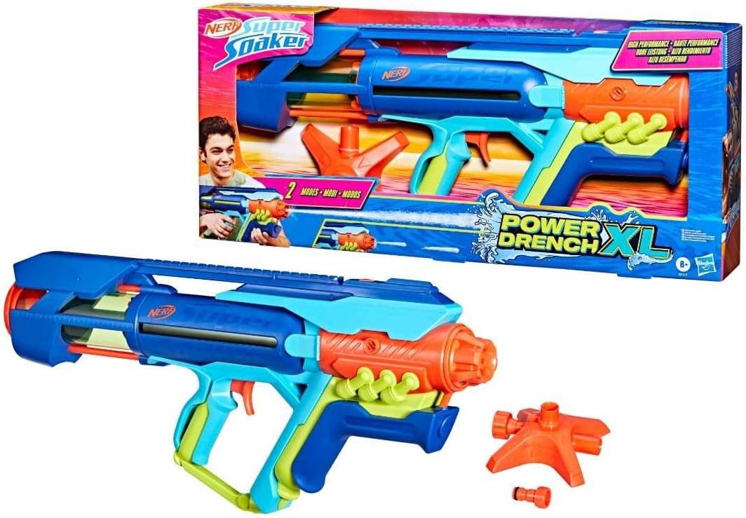 image:imageNerf Super Soaker Power Drench XL Water Blaster High Performance Pressurized Blasting Easy Fill Station Water Toys Ages 8Standard