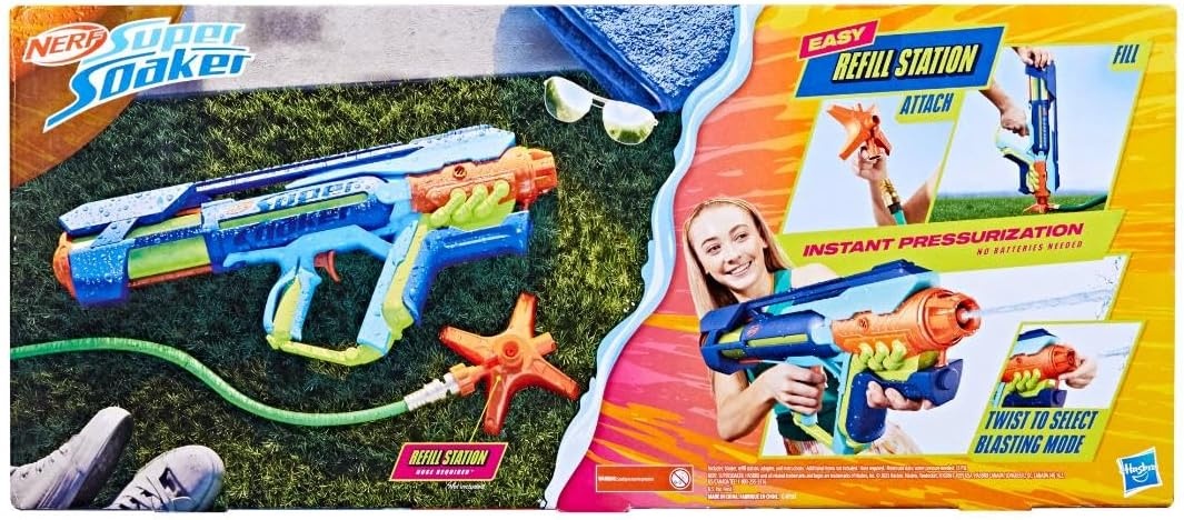 image:imageNerf Super Soaker Power Drench XL Water Blaster High Performance Pressurized Blasting Easy Fill Station Water Toys Ages 8Standard