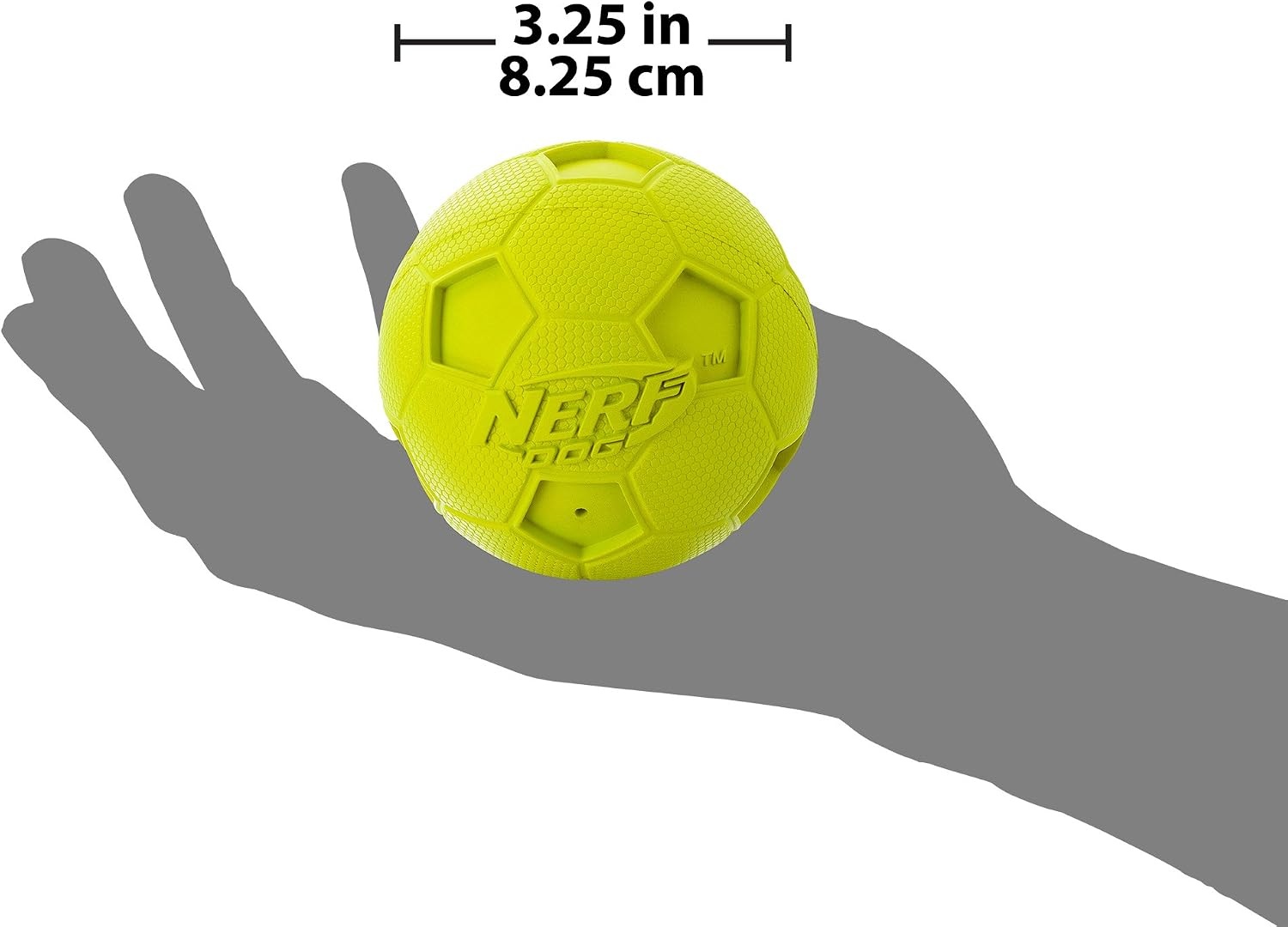image:imageNerf Dog 4in Soccer Squeak Ball Green Dog Toy Model Number 2172Green Blue 2 Pack