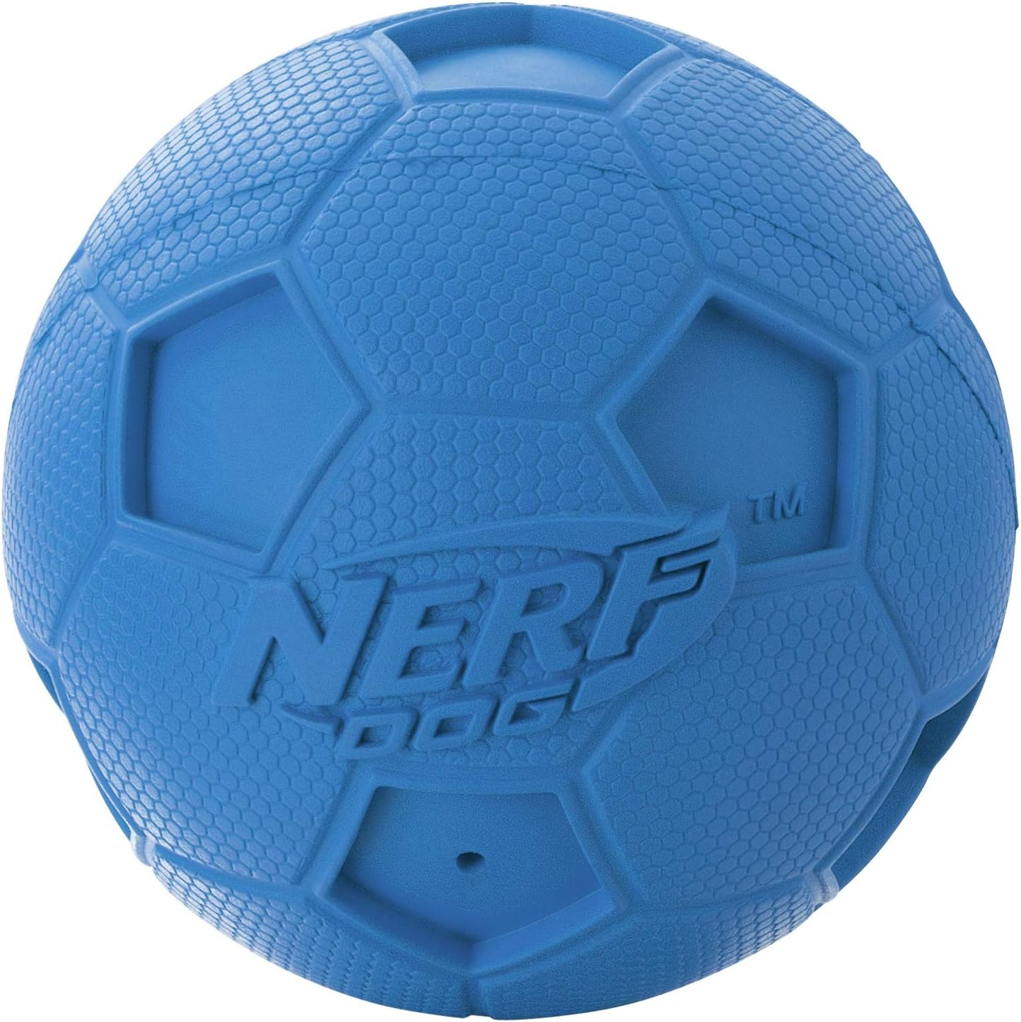 image:imageNerf Dog 4in Soccer Squeak Ball Green Dog Toy Model Number 2172Red and Blue