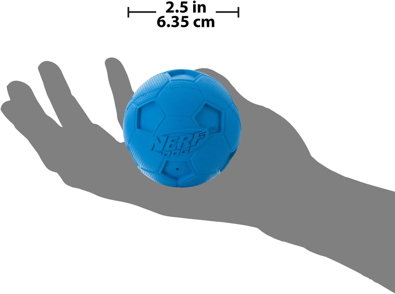 image:imageNerf Dog 4in Soccer Squeak Ball Green Dog Toy Model Number 2172Red and Blue