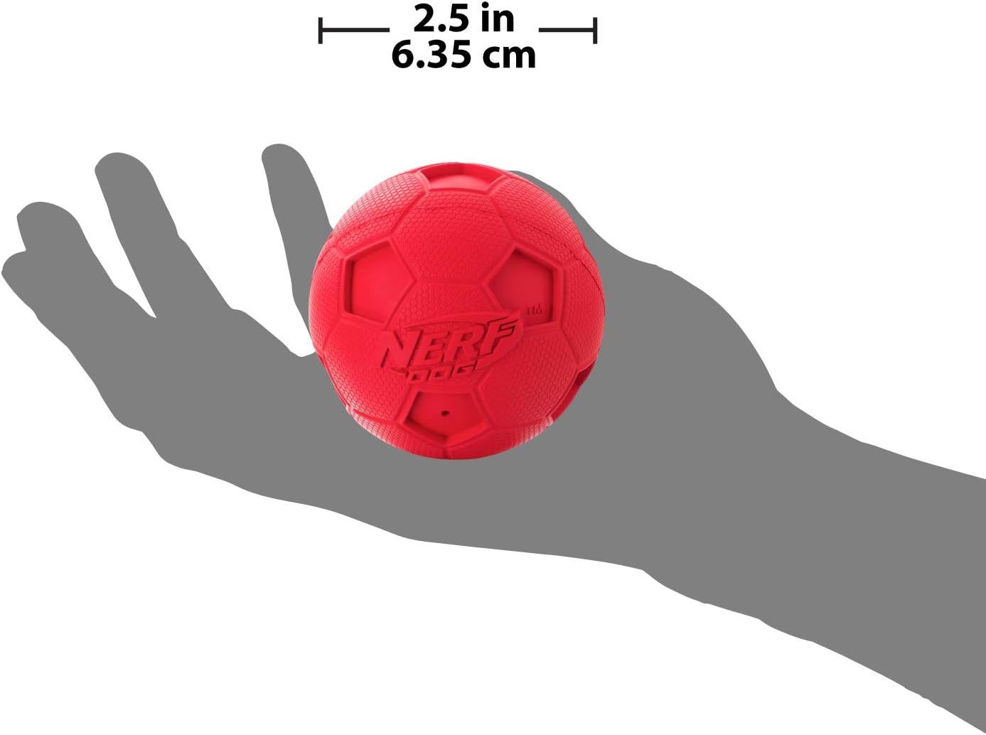 image:imageNerf Dog 4in Soccer Squeak Ball Green Dog Toy Model Number 2172Red and Blue