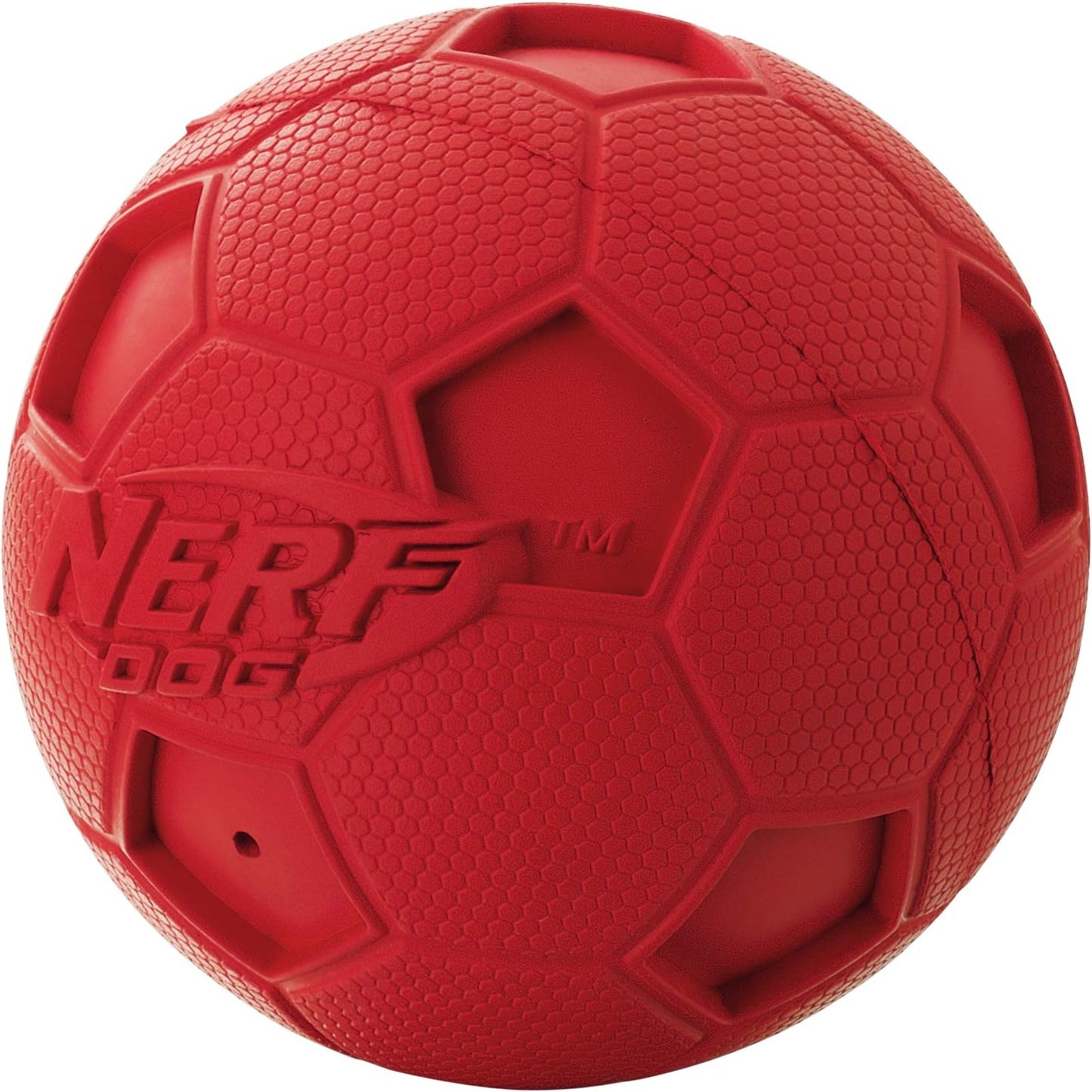 image:imageNerf Dog 4in Soccer Squeak Ball Green Dog Toy Model Number 2172Red and Blue