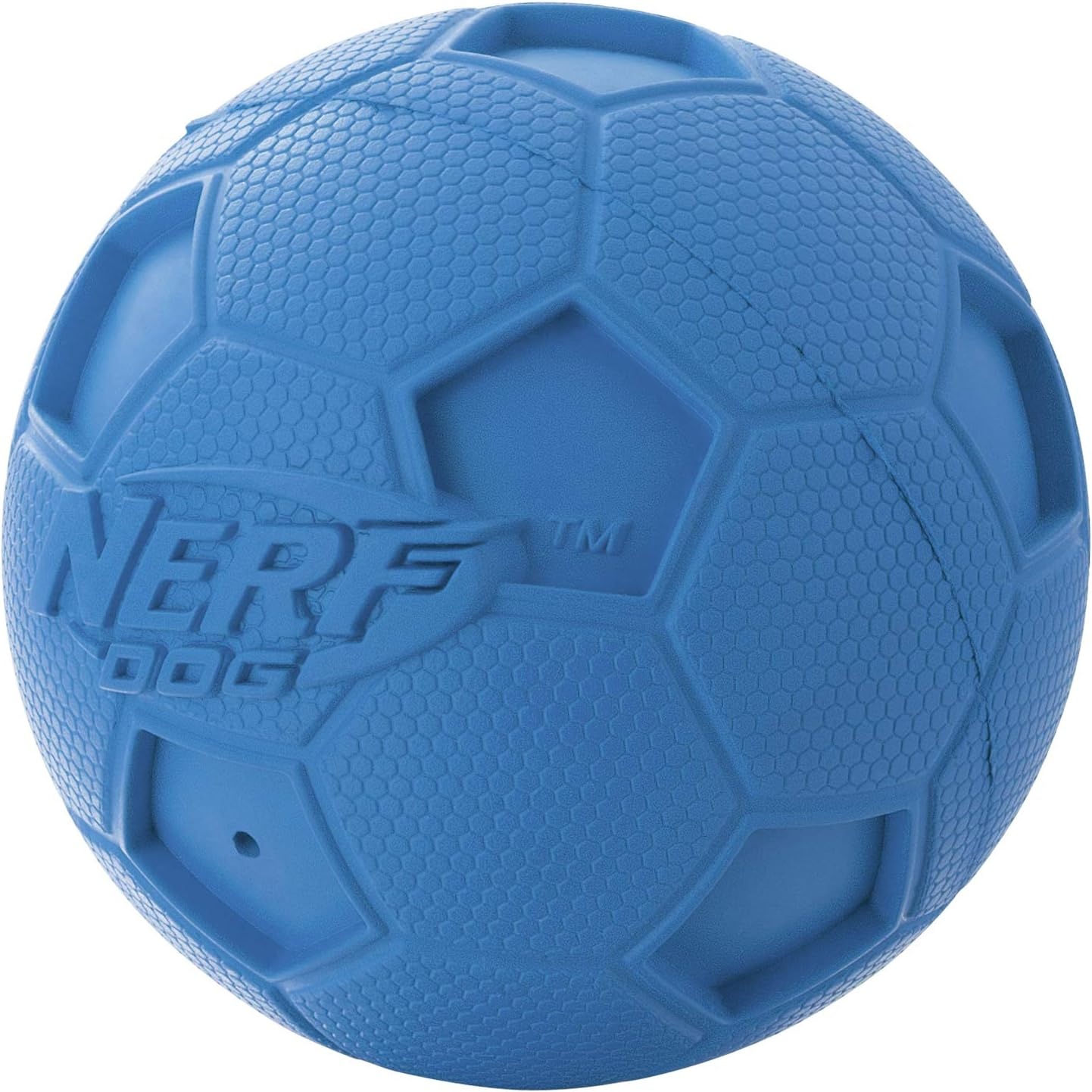 image:imageNerf Dog 4in Soccer Squeak Ball Green Dog Toy Model Number 2172Red and Blue