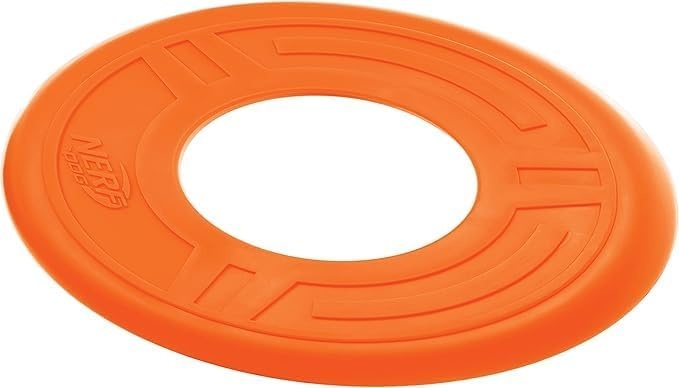 image:imageNerf Dog Atomic Flyer Outdoor Dog Toy 10 Inch Flying Disc Dog Fetch Toy Rubber Dog Toy for Medium Dogs and Large Dogs OrangeOrange