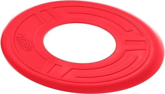 image:imageNerf Dog Atomic Flyer Outdoor Dog Toy 10 Inch Flying Disc Dog Fetch Toy Rubber Dog Toy for Medium Dogs and Large Dogs OrangeRed