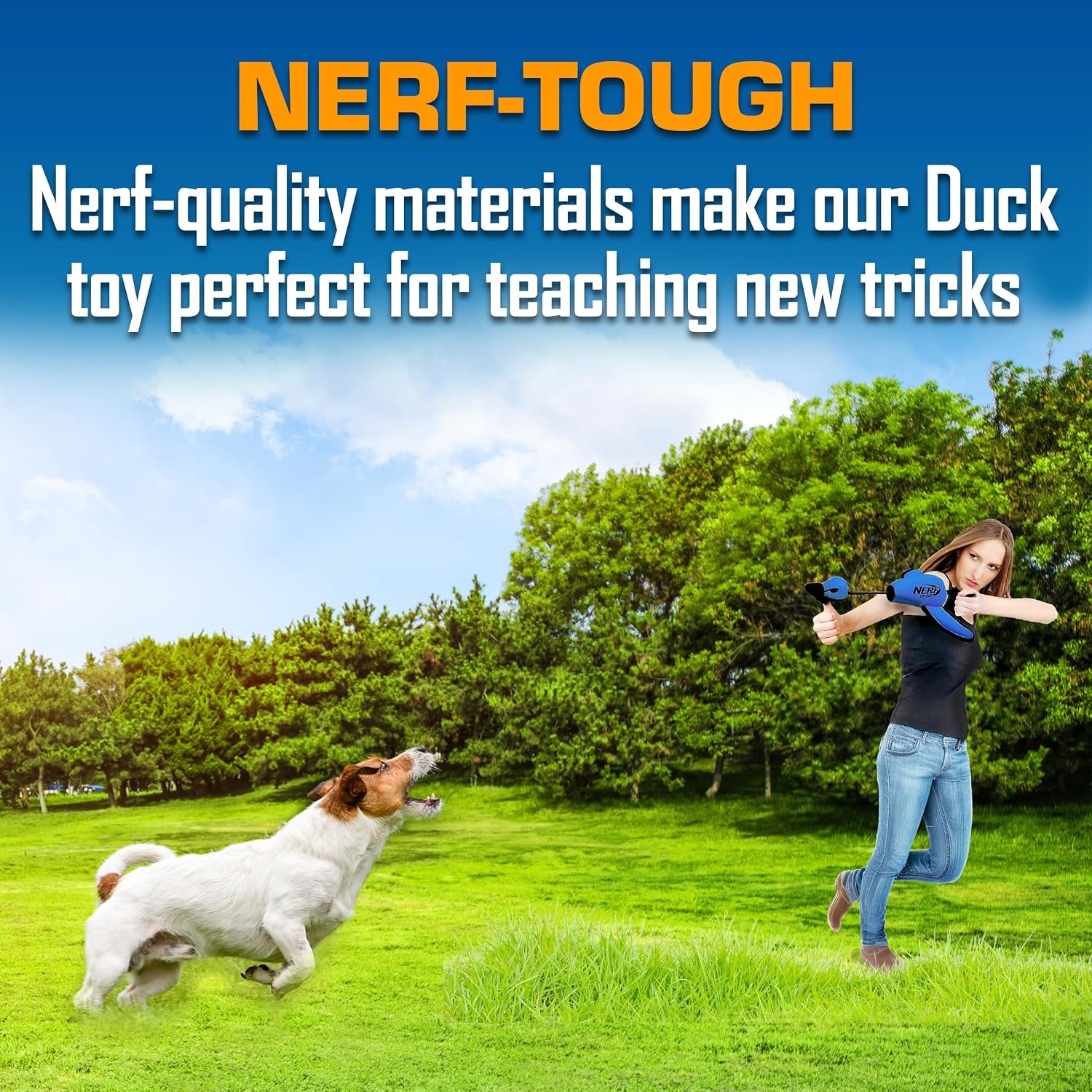 image:imageNerf Dog Large Nylon Launching DuckBlueGreenBlue