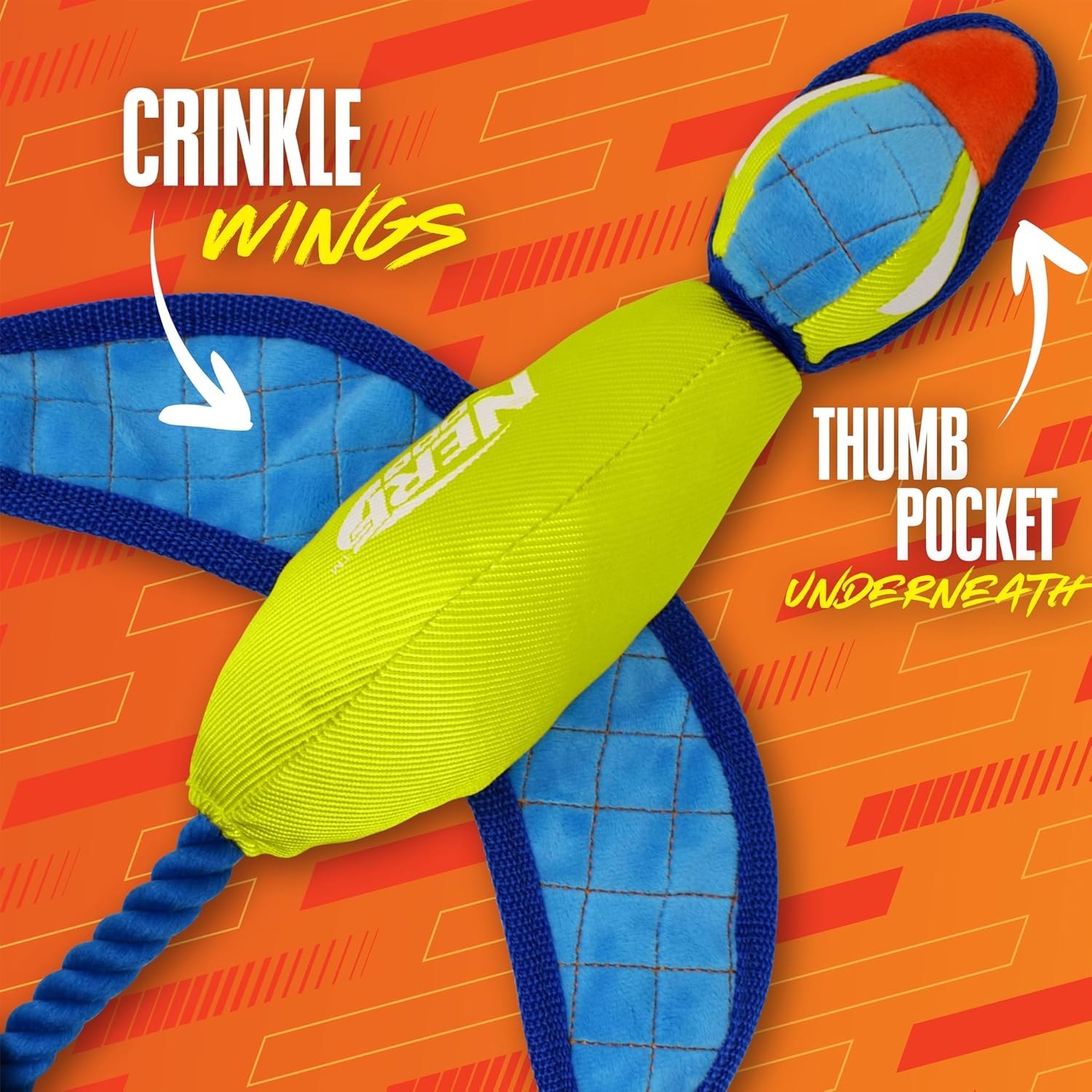 image:imageNerf Dog Large Nylon Launching DuckBlueGreenGreen Blue