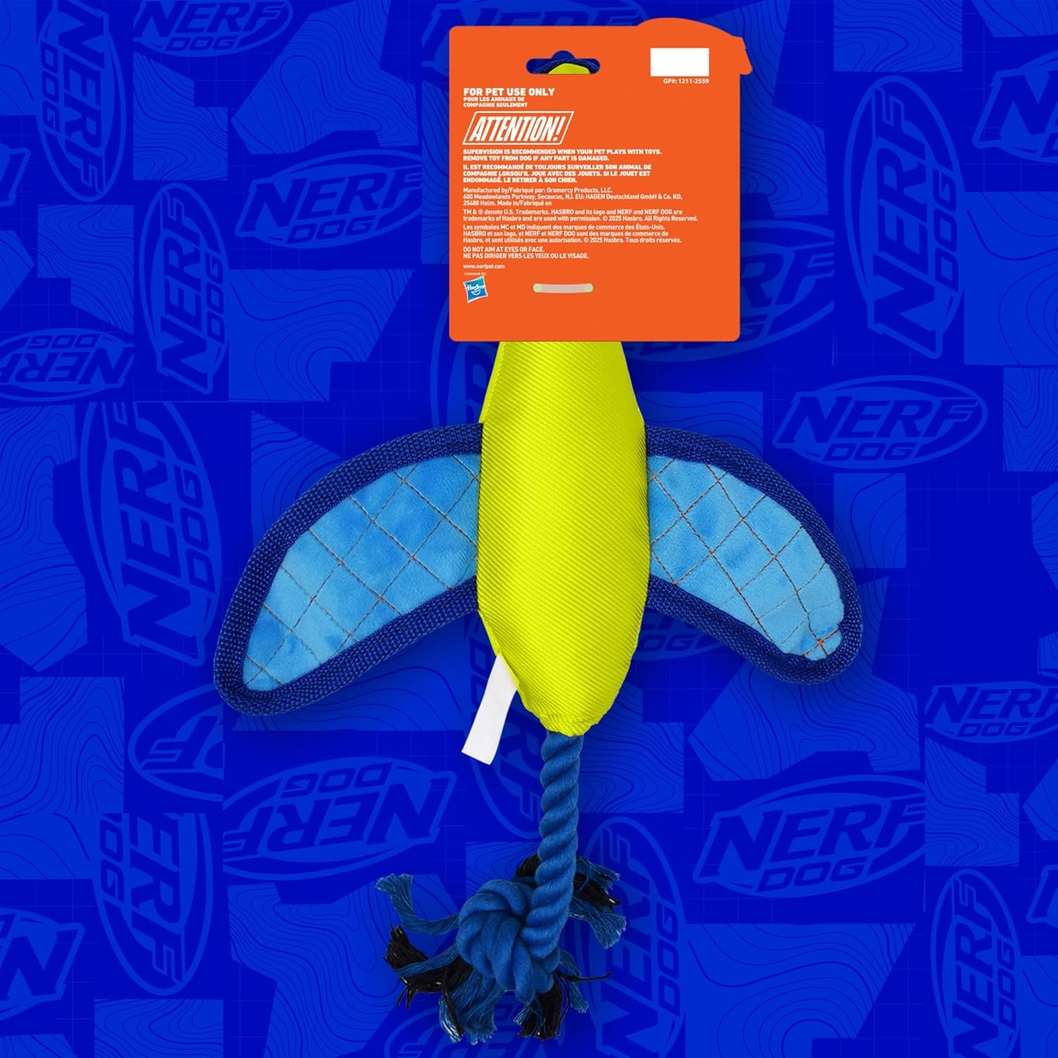 image:imageNerf Dog Large Nylon Launching DuckBlueGreenGreen Blue