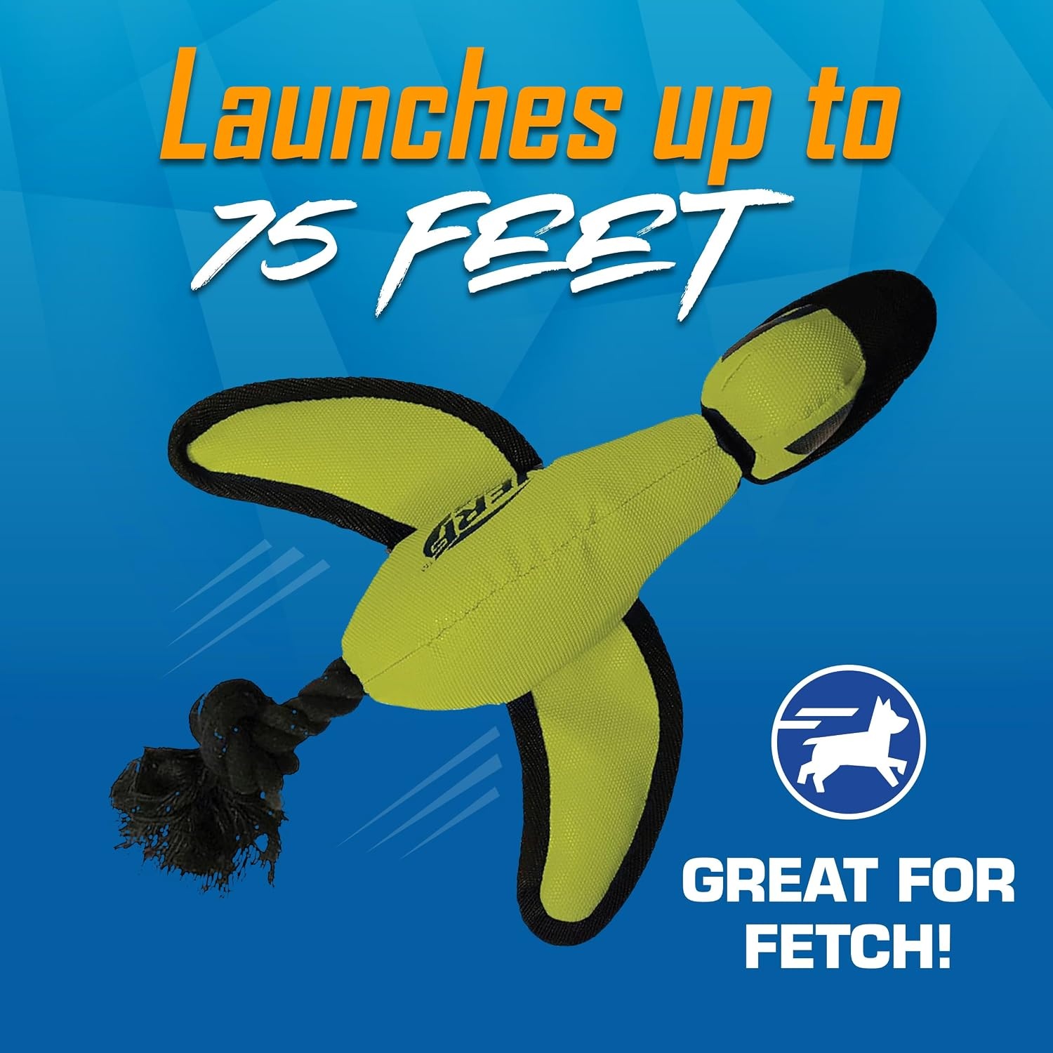 image:imageNerf Dog Large Nylon Launching DuckBlueGreenGreen