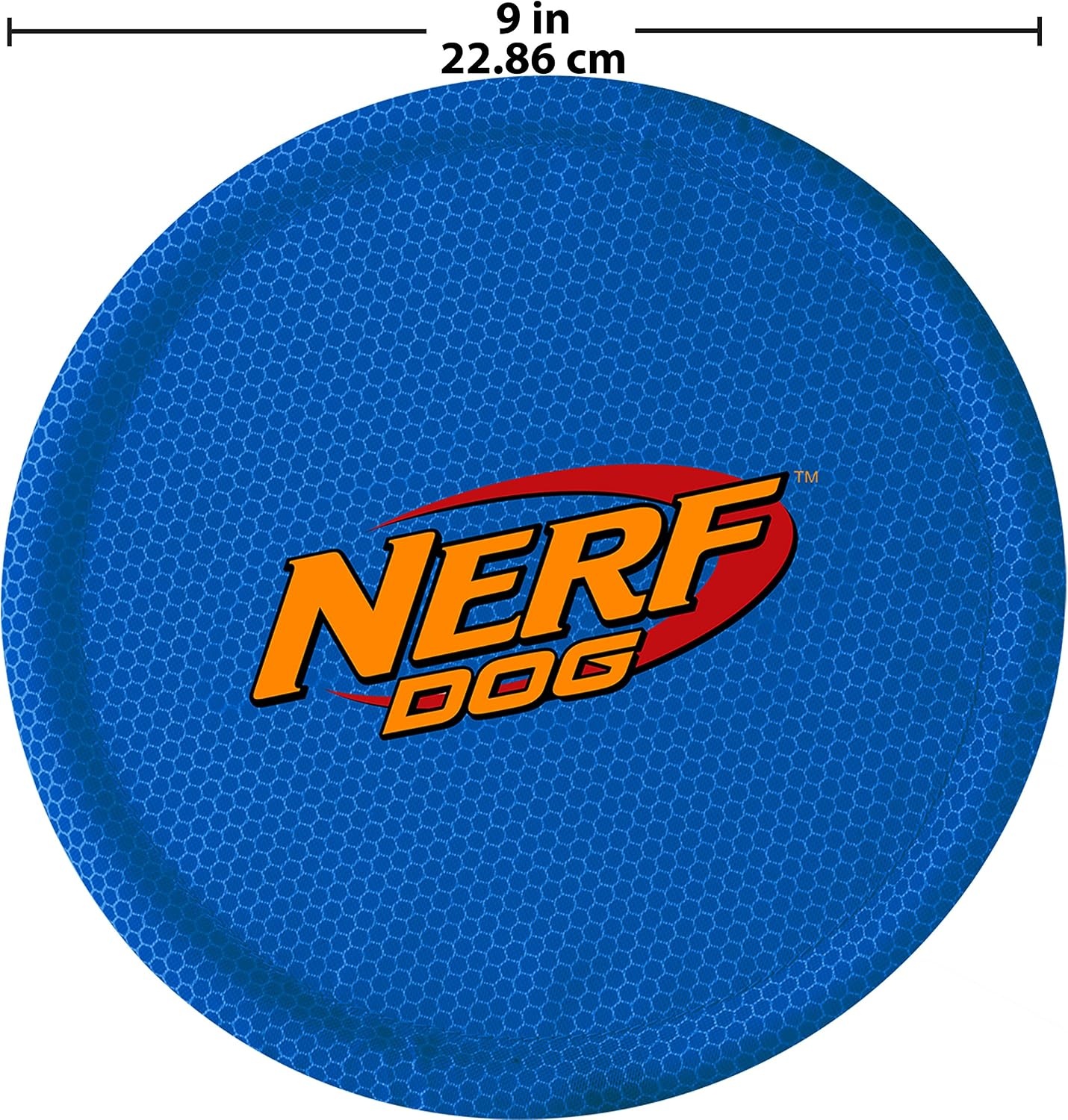 image:imageNerf Dog Nylon Flyer Dog Toy Flying Disc Lightweight Durable and Water Resistant Great for Beach and Pool 9 inch diameter for MediumLarge Breeds Single Unit BlueBlue and Red 2 Pack