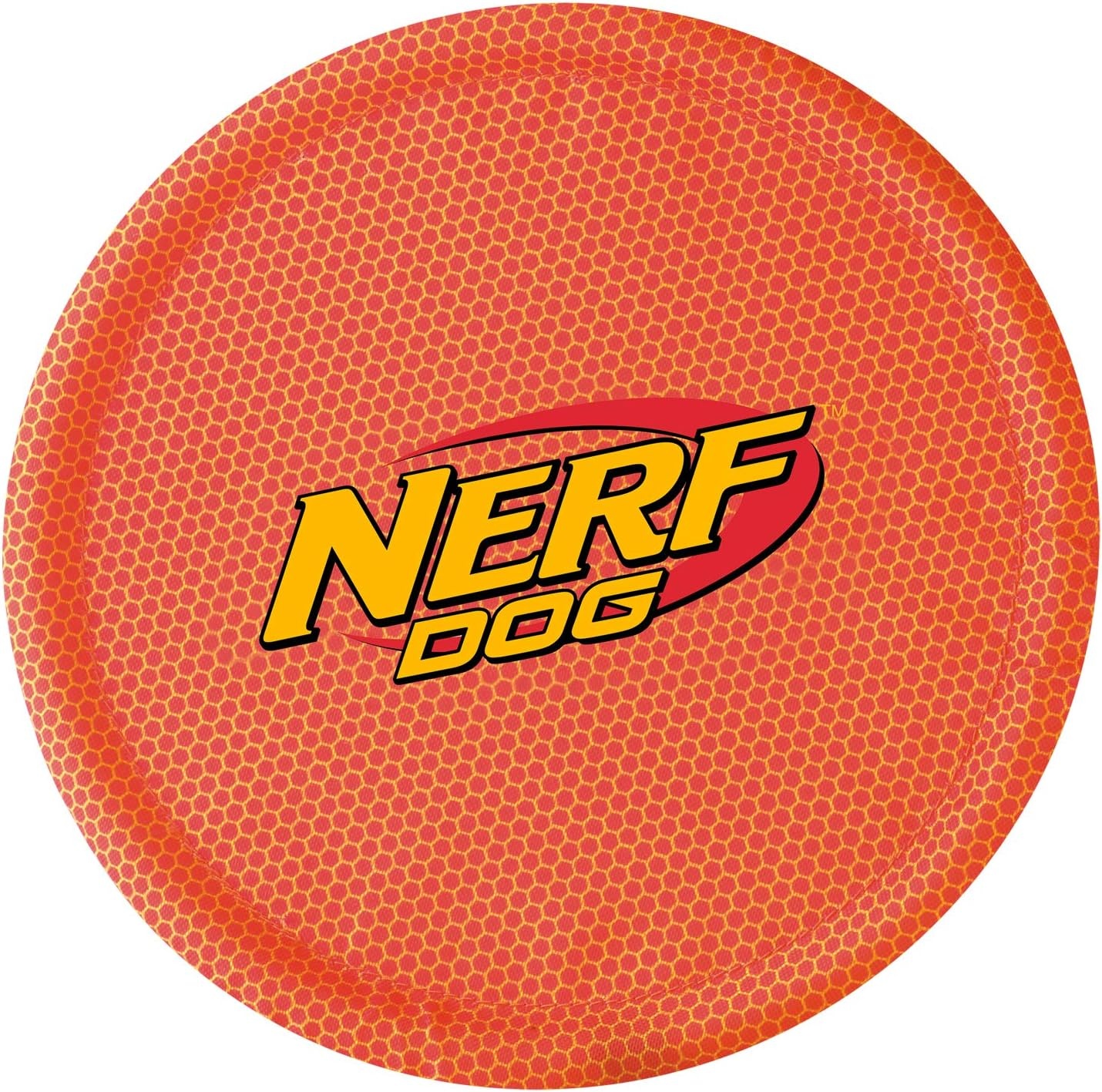 image:imageNerf Dog Nylon Flyer Dog Toy Flying Disc Lightweight Durable and Water Resistant Great for Beach and Pool 9 inch diameter for MediumLarge Breeds Single Unit BlueOrange and Red