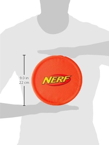 image:imageNerf Dog Nylon Flyer Dog Toy Flying Disc Lightweight Durable and Water Resistant Great for Beach and Pool 9 inch diameter for MediumLarge Breeds Single Unit BlueOrange