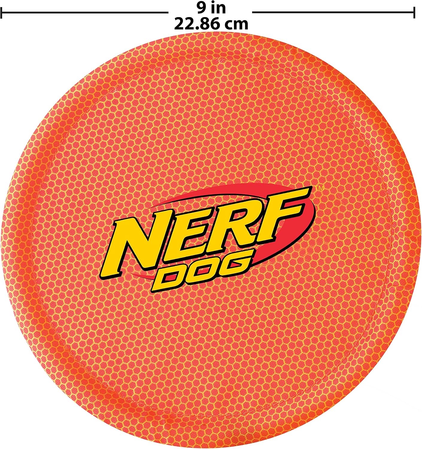 image:imageNerf Dog Nylon Flyer Dog Toy Flying Disc Lightweight Durable and Water Resistant Great for Beach and Pool 9 inch diameter for MediumLarge Breeds Single Unit BlueBlue and Red 2 Pack
