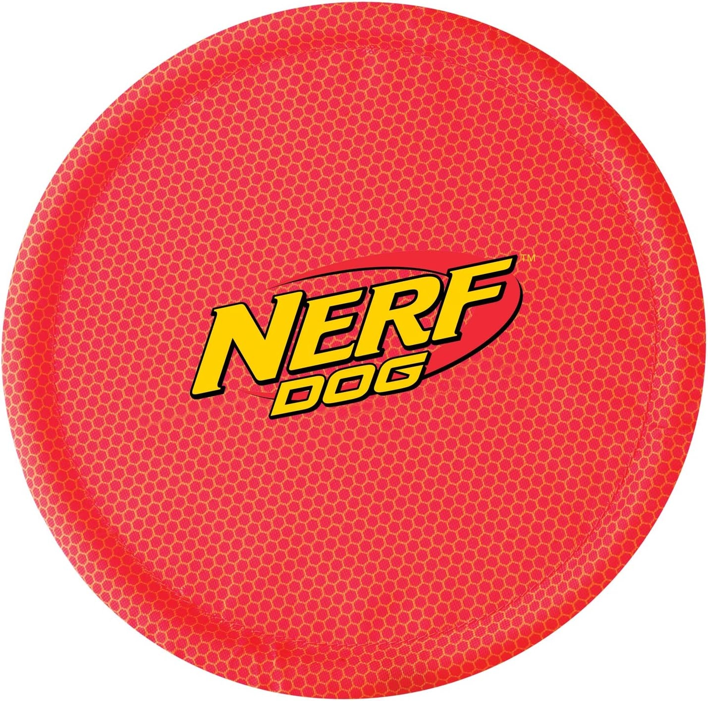 image:imageNerf Dog Nylon Flyer Dog Toy Flying Disc Lightweight Durable and Water Resistant Great for Beach and Pool 9 inch diameter for MediumLarge Breeds Single Unit BlueOrange and Red