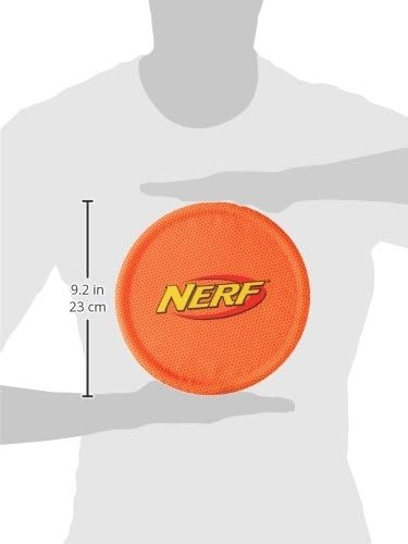 image:imageNerf Dog Nylon Flyer Dog Toy Flying Disc Lightweight Durable and Water Resistant Great for Beach and Pool 9 inch diameter for MediumLarge Breeds Single Unit BlueOrange and Red