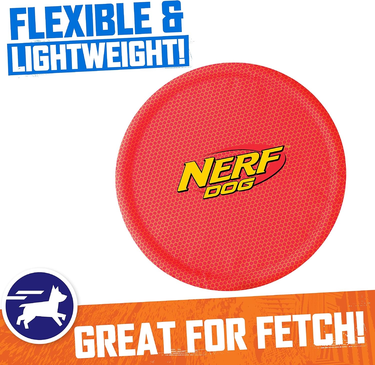 image:imageNerf Dog Nylon Flyer Dog Toy Flying Disc Lightweight Durable and Water Resistant Great for Beach and Pool 9 inch diameter for MediumLarge Breeds Single Unit BlueRed