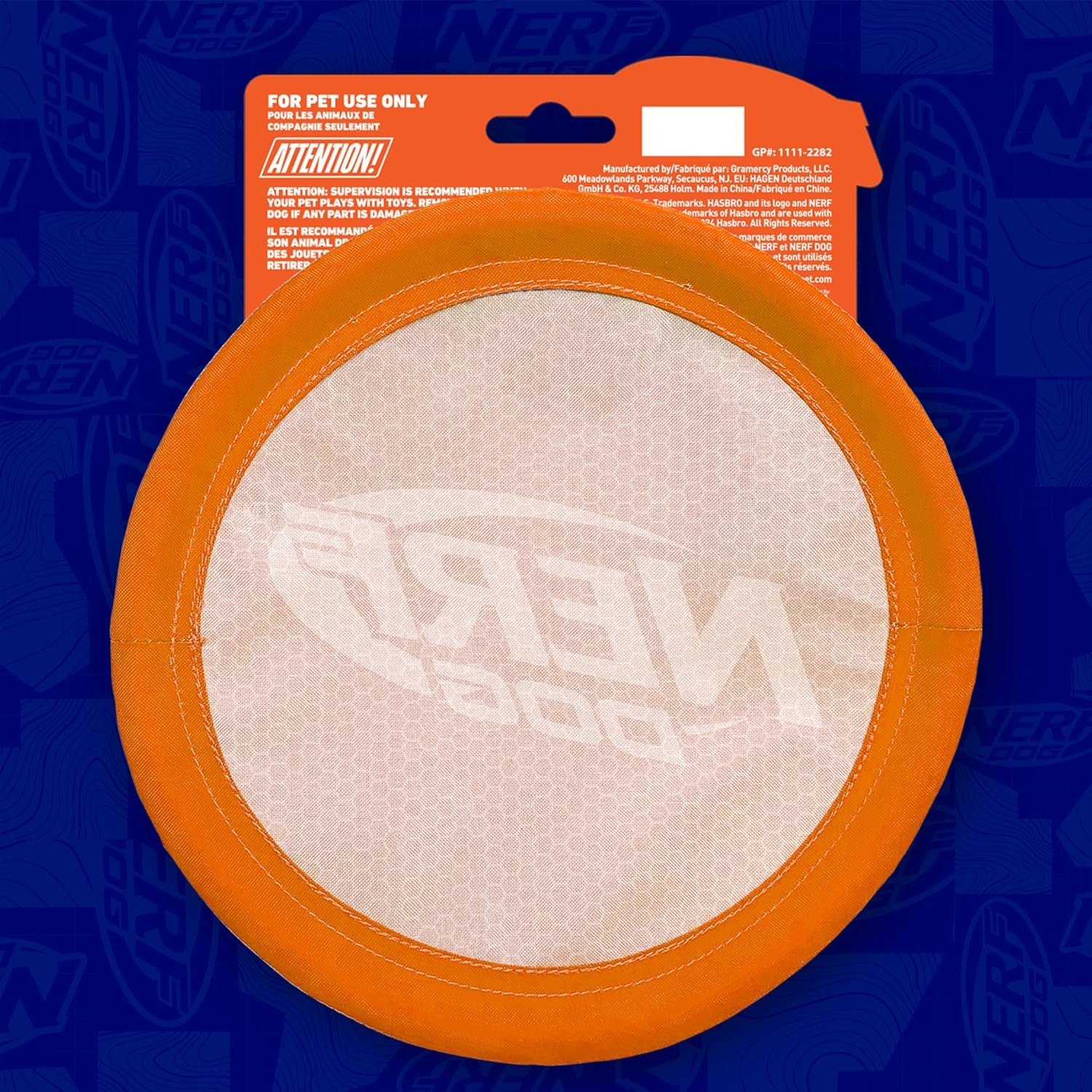 image:imageNerf Dog Nylon Flyer Dog Toy Flying Disc Lightweight Durable and Water Resistant Great for Beach and Pool 9 inch diameter for MediumLarge Breeds Single Unit BlueOrange