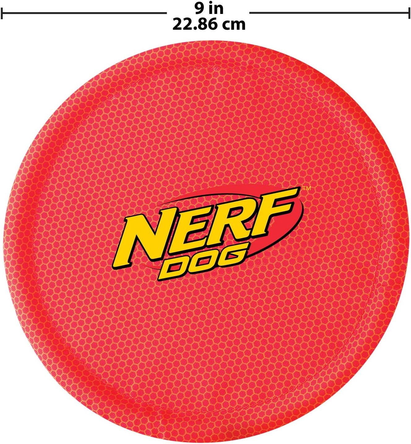 image:imageNerf Dog Nylon Flyer Dog Toy Flying Disc Lightweight Durable and Water Resistant Great for Beach and Pool 9 inch diameter for MediumLarge Breeds Single Unit BlueOrange and Red