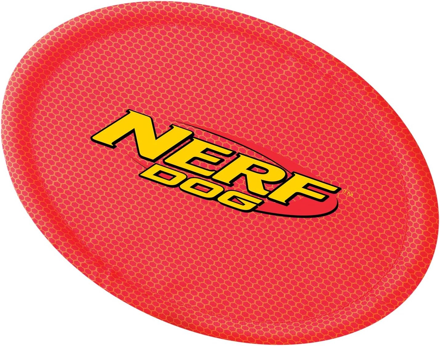 image:imageNerf Dog Nylon Flyer Dog Toy Flying Disc Lightweight Durable and Water Resistant Great for Beach and Pool 9 inch diameter for MediumLarge Breeds Single Unit BlueOrange and Red