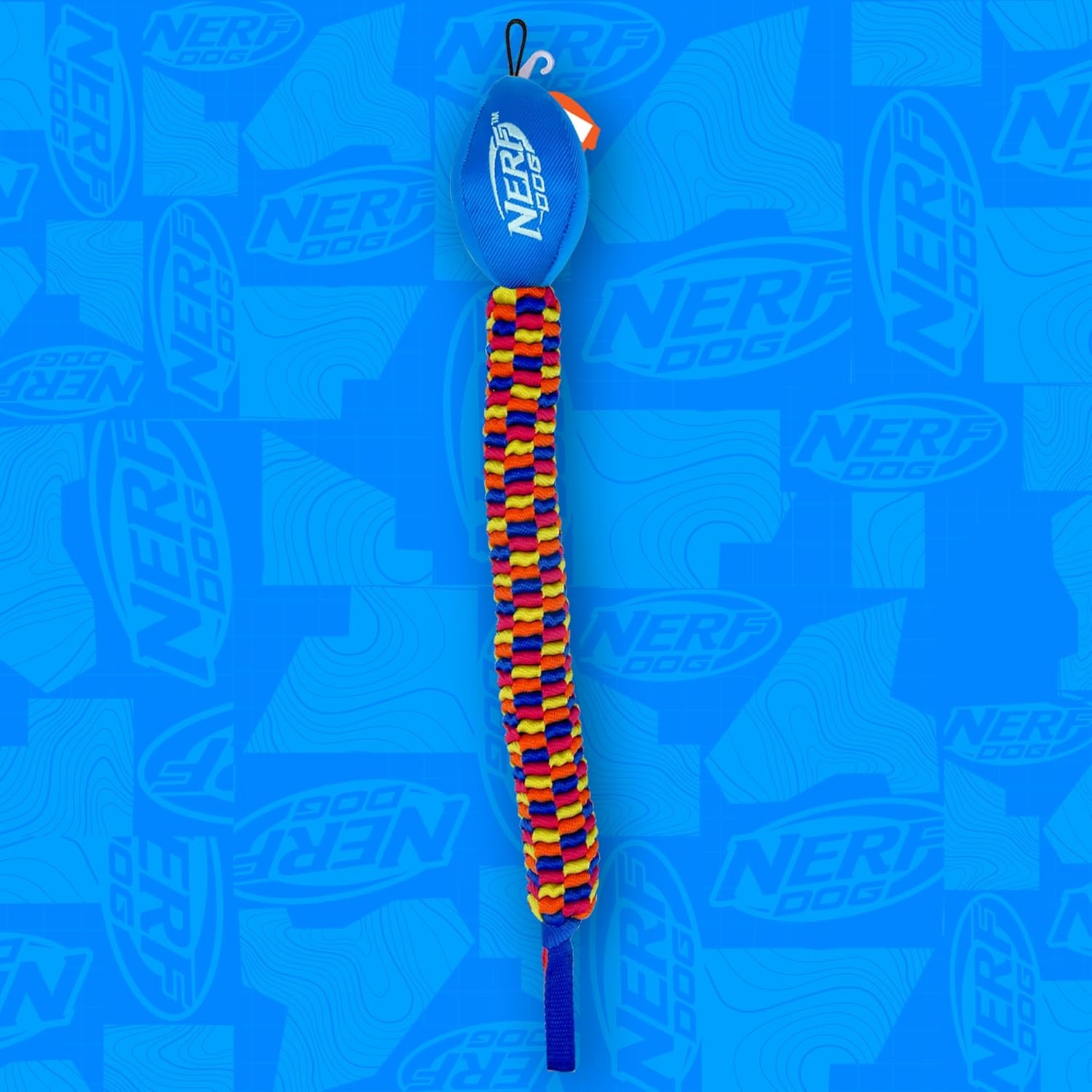 image:imageNerf Dog Rainbow Vortex Chain Tug Dog Toy Lightweight Durable and Water Resistant 19 Inches For MediumLarge Breeds Single Unit Rainbow Colored19in