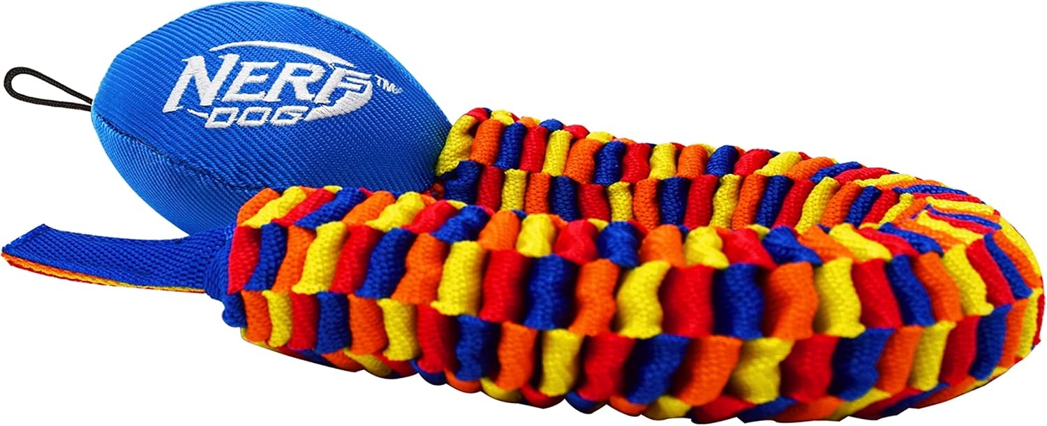 image:imageNerf Dog Rainbow Vortex Chain Tug Dog Toy Lightweight Durable and Water Resistant 19 Inches For MediumLarge Breeds Single Unit Rainbow Colored25in