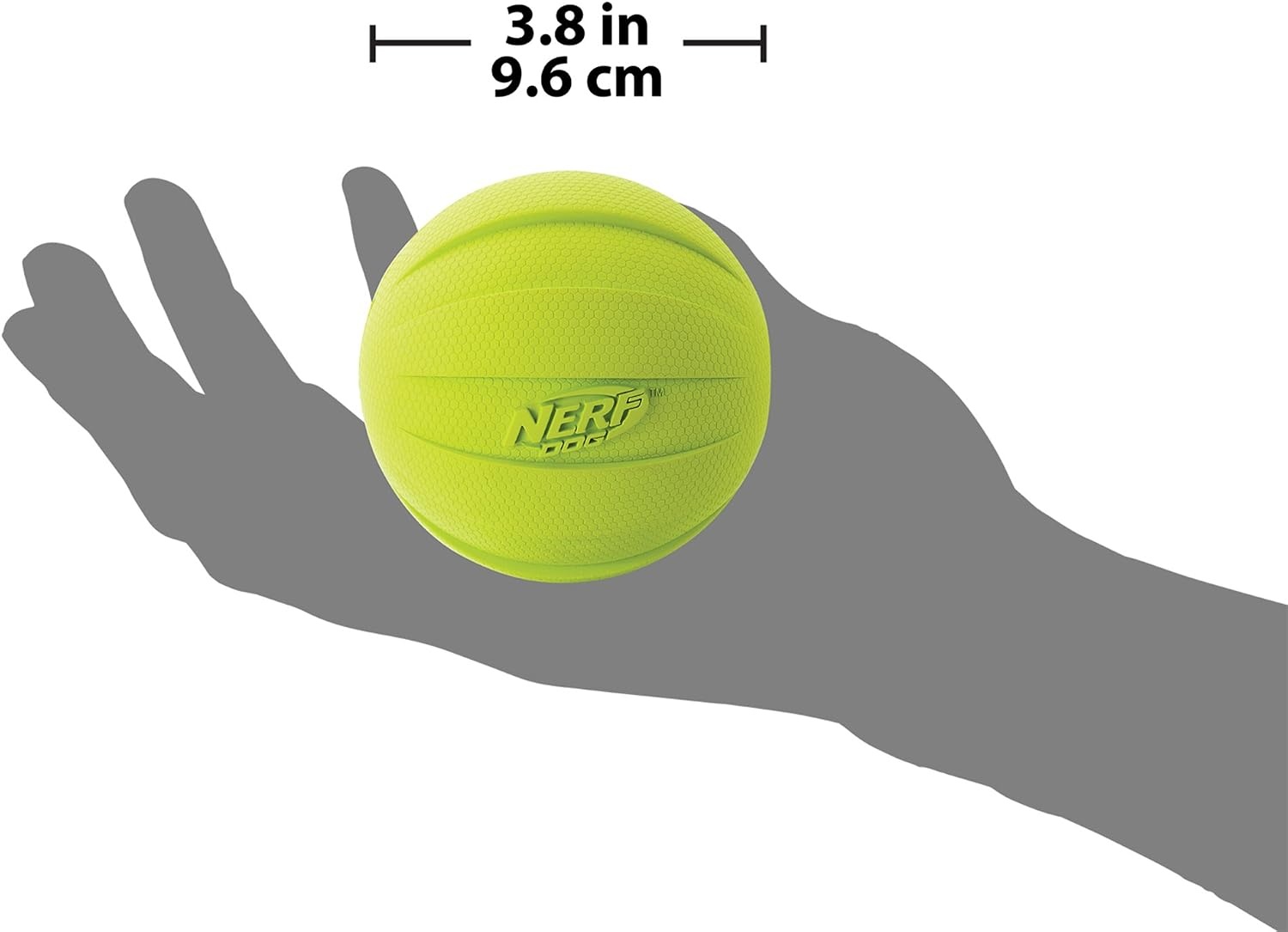 image:imageNerf Dog Rubber Ball Dog Toy with Squeaker Lightweight Durable and Water Resistant 4 Inch Diameter for MediumLarge Breeds Single Unit GreenGreen