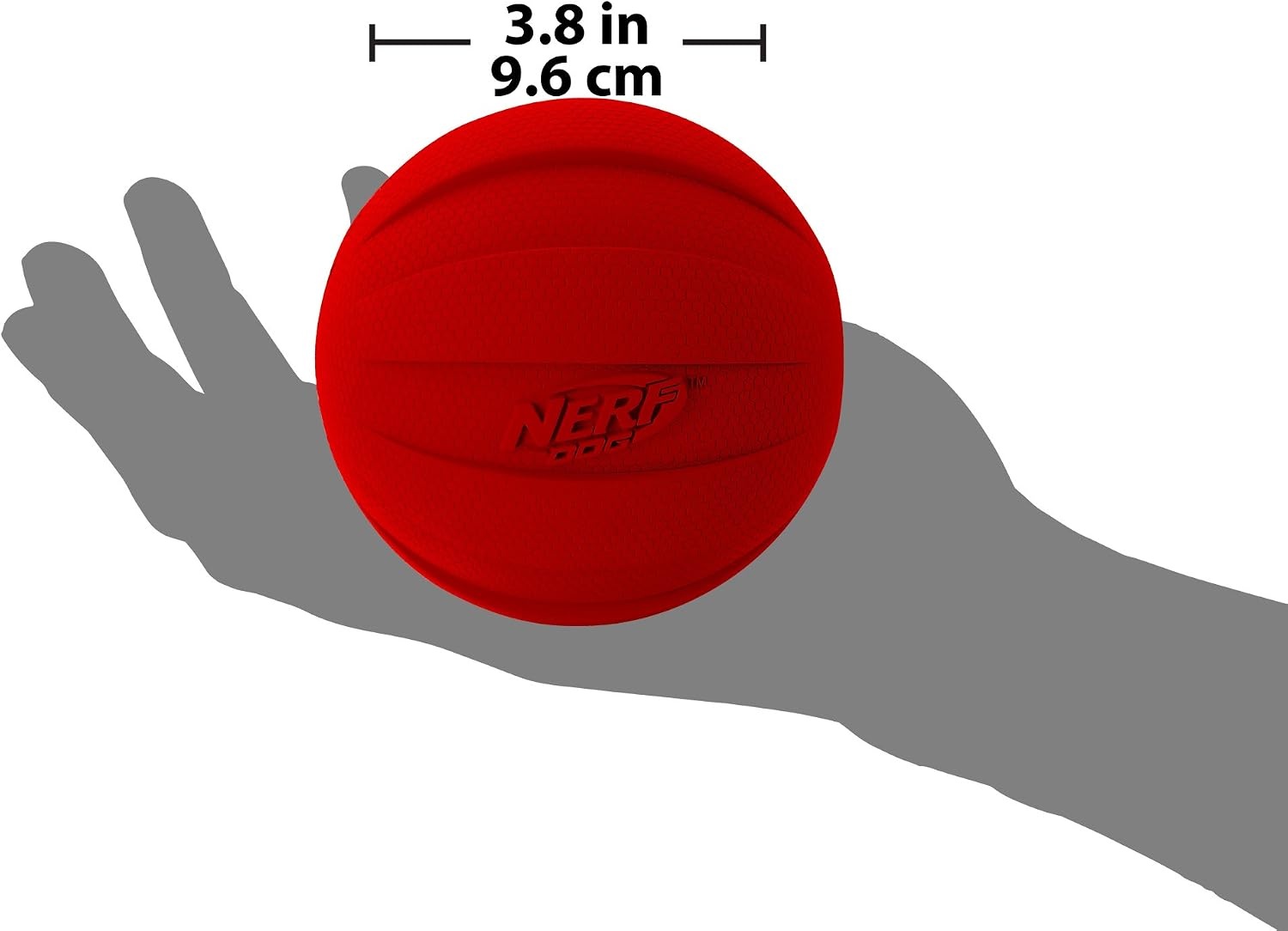 image:imageNerf Dog Rubber Ball Dog Toy with Squeaker Lightweight Durable and Water Resistant 4 Inch Diameter for MediumLarge Breeds Single Unit GreenGreenRed