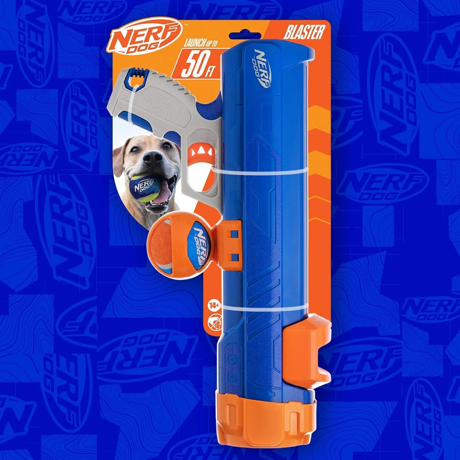 image:imageNerf Dog Tennis Ball Blaster Dog Toy16 in Compact Blaster with 1 Ball