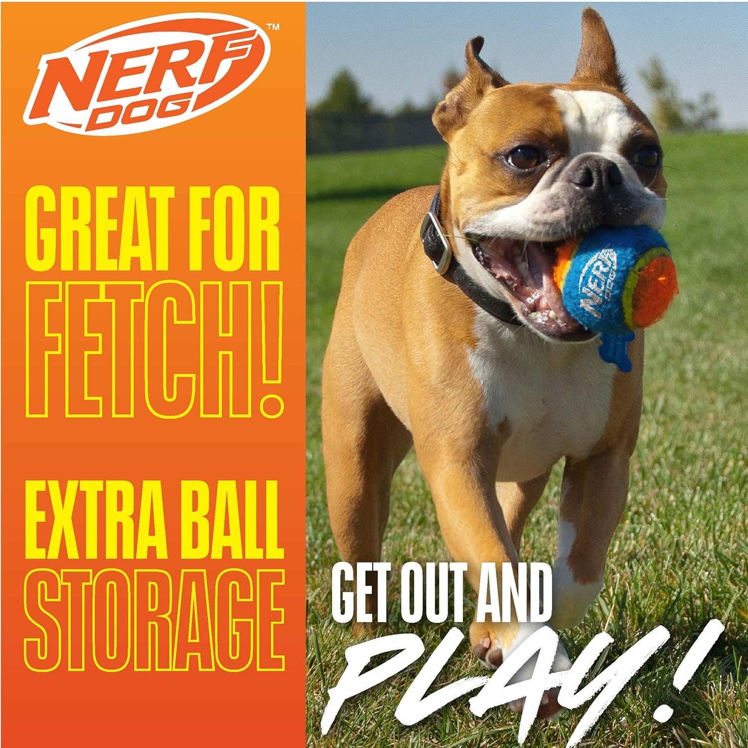 image:imageNerf Dog Tennis Ball Blaster Dog Toy16 in Compact Blaster with 1 Ball