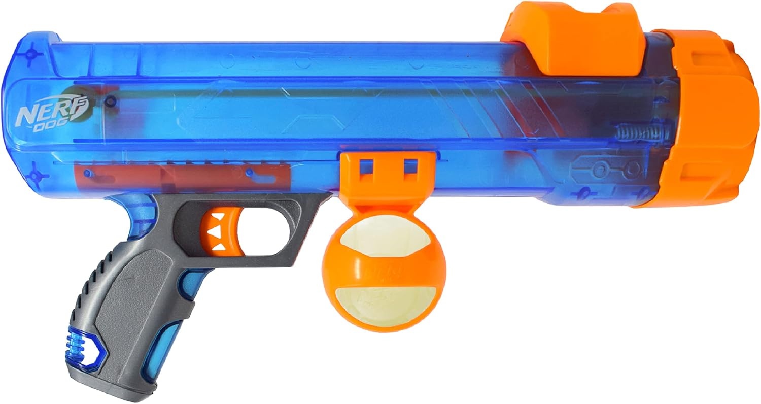 image:imageNerf Dog Tennis Ball Blaster Dog Toy16 in Translucent Blaster with 1 Ball