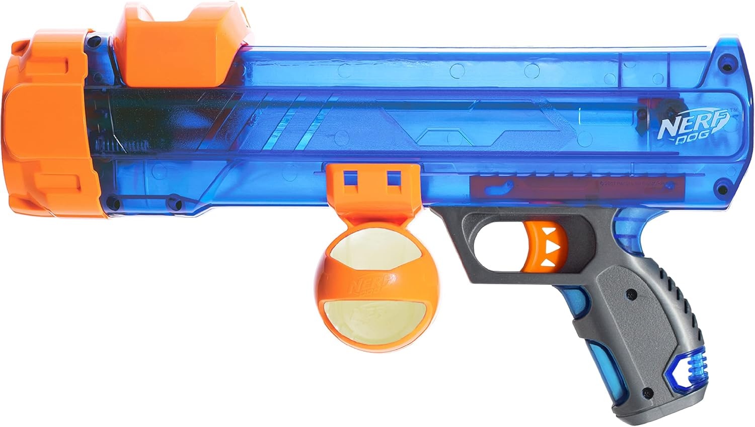 image:imageNerf Dog Tennis Ball Blaster Dog Toy16 in Translucent Blaster with 1 Ball