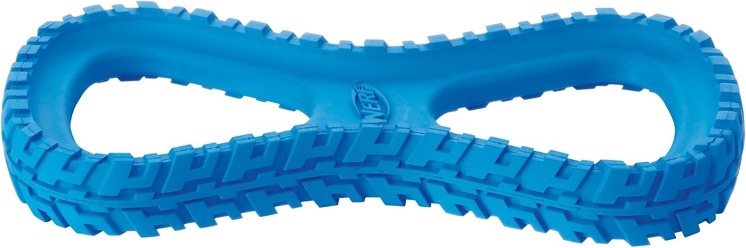 image:imageNerf Dog Tire Infinity Tug Dog Toy Lightweight Durable and Water Resistant 10 Inches for MediumLarge Breeds Single Unit BlueAzul