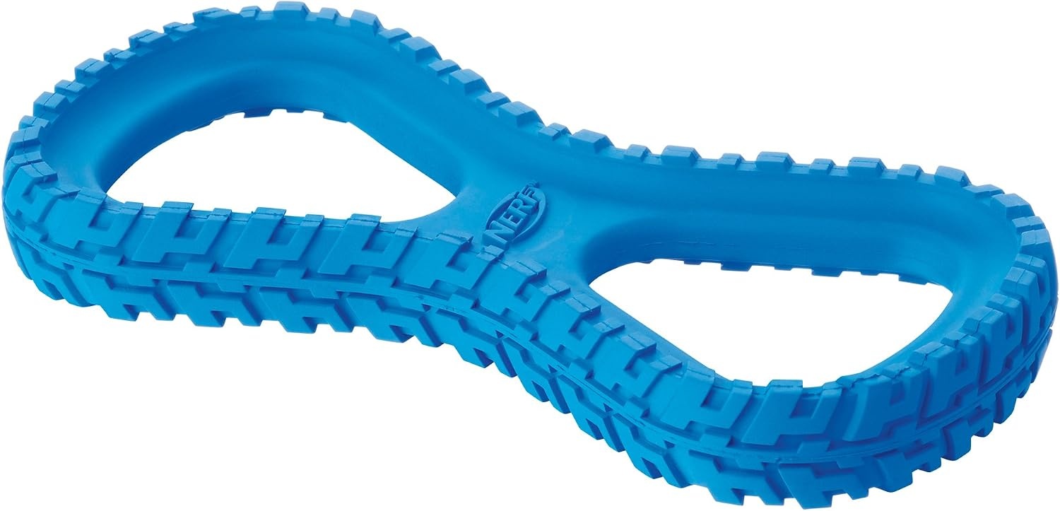 image:imageNerf Dog Tire Infinity Tug Dog Toy Lightweight Durable and Water Resistant 10 Inches for MediumLarge Breeds Single Unit BlueAzul