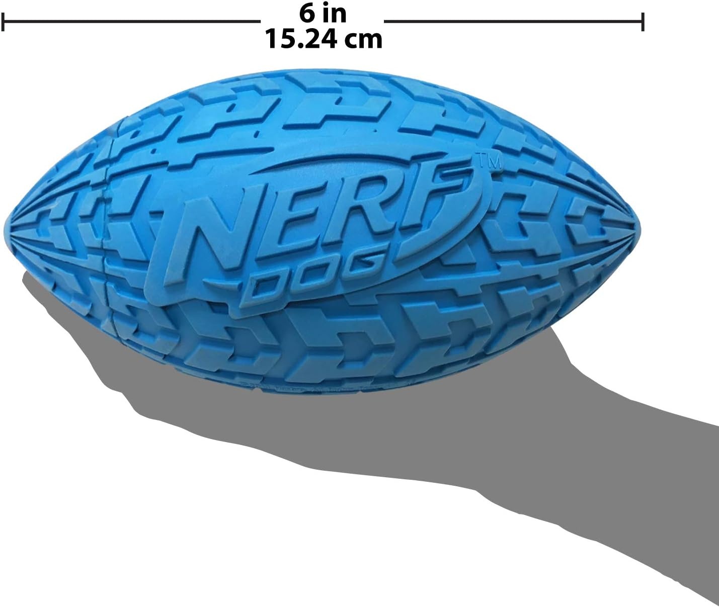 image:imageNerf Dog Tire Squeak Football Outdoor Dog Toy 6 Inch Dog Football Squeaking Toy for Medium and Large Breeds BlueRed and Blue