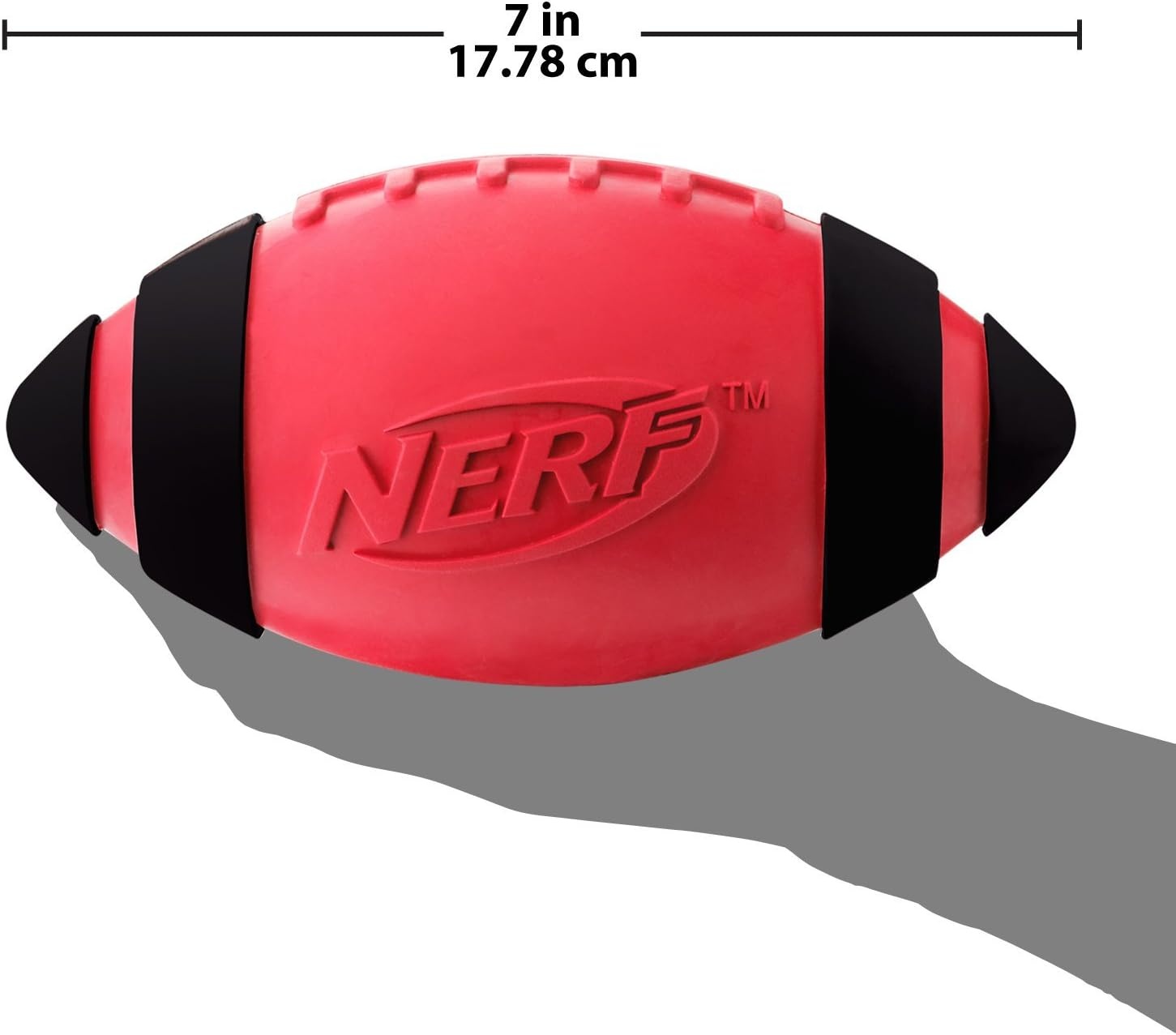 image:imageNerf Dog Tire Squeak Football Outdoor Dog Toy 6 Inch Dog Football Squeaking Toy for Medium and Large Breeds BlueRed and Green