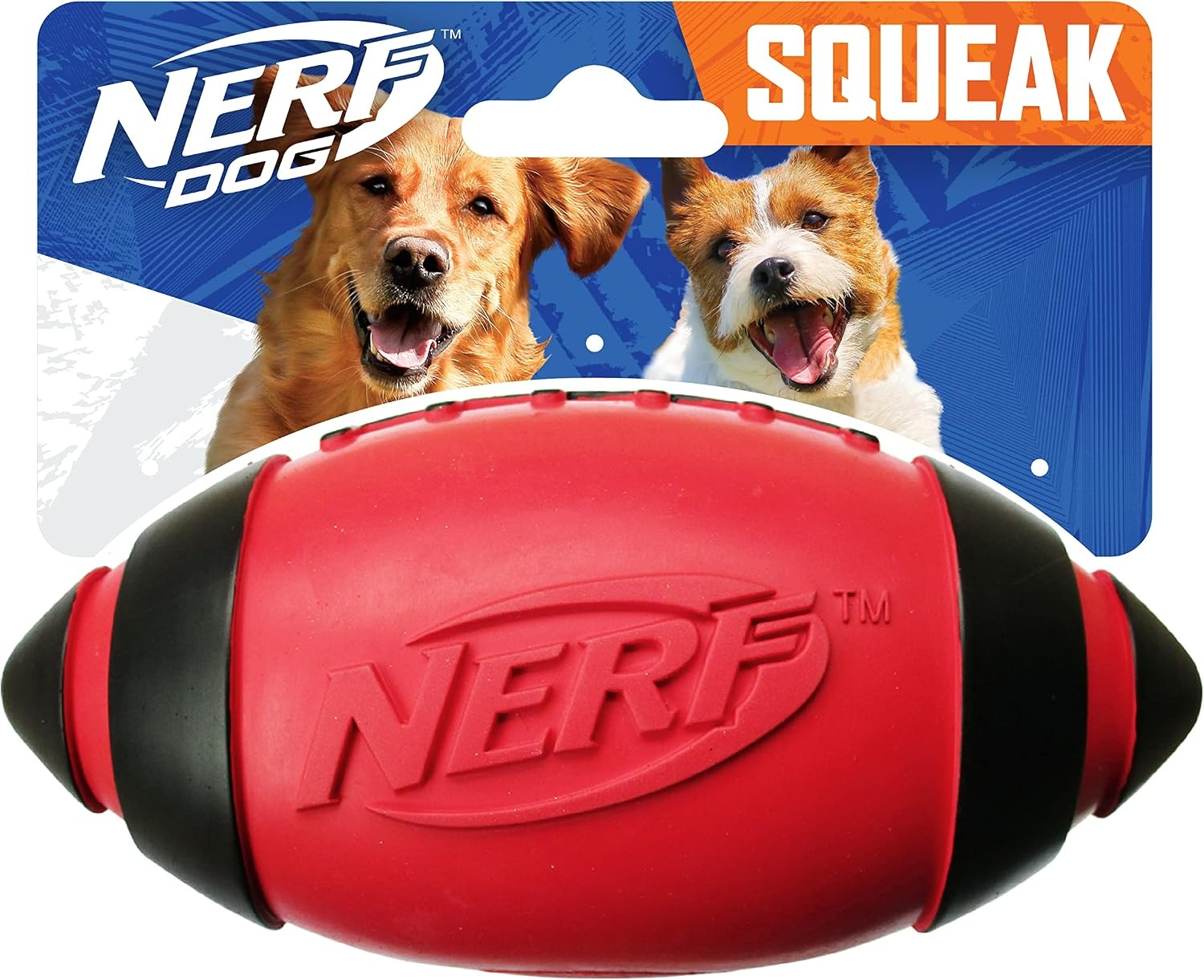 image:imageNerf Dog Tire Squeak Football Outdoor Dog Toy 6 Inch Dog Football Squeaking Toy for Medium and Large Breeds RedRed