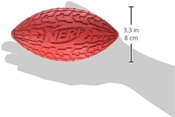 image:imageNerf Dog Tire Squeak Football Outdoor Dog Toy 6 Inch Dog Football Squeaking Toy for Medium and Large Breeds RedRed