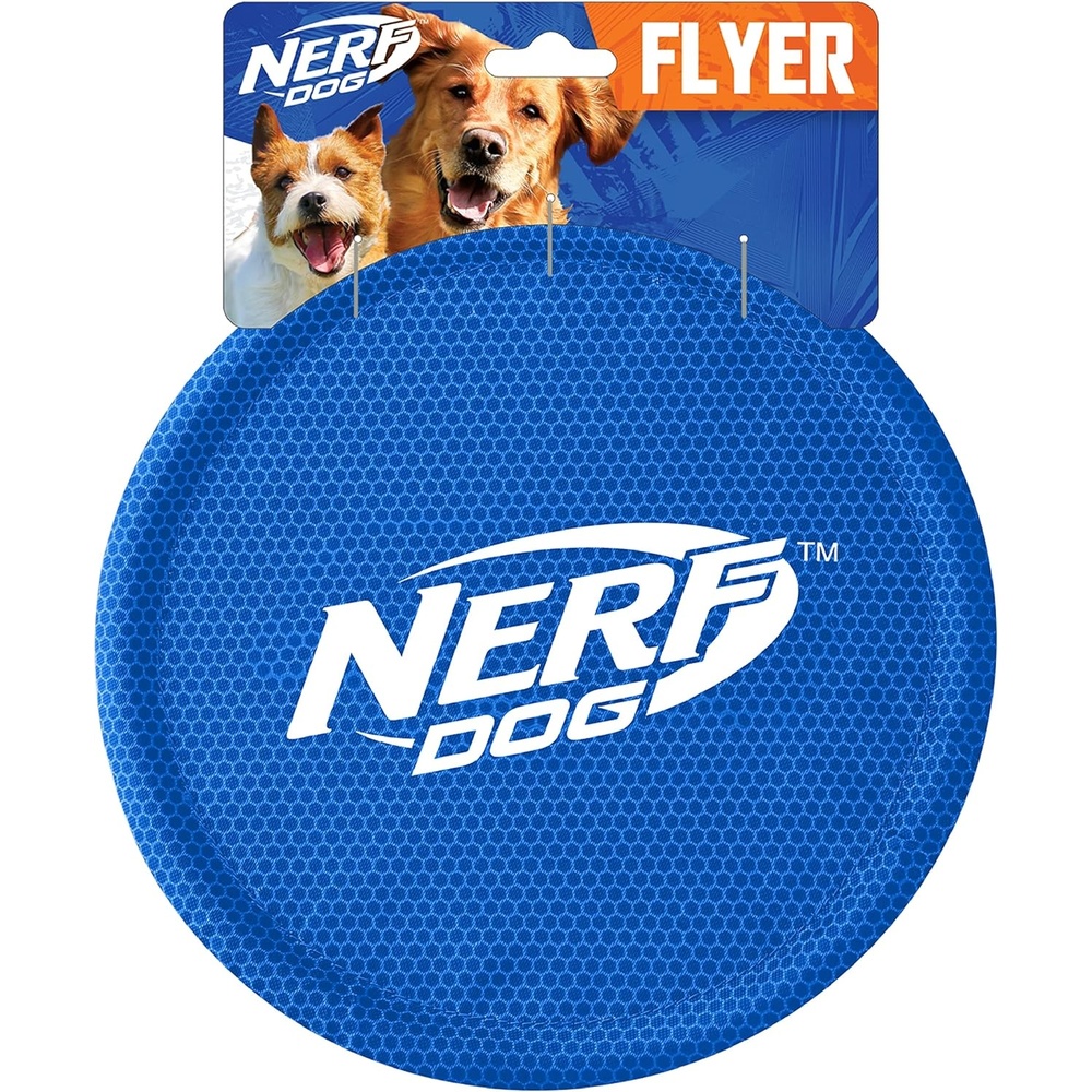 image:imageNerf Dog Nylon Flyer Dog Toy Flying Disc Lightweight Durable and Water Resistant Great for Beach and Pool 9 inch diameter for MediumLarge Breeds Single Unit BlueBlue