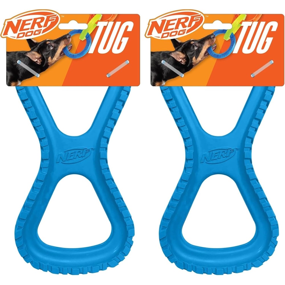image:imageNerf Dog Tire Infinity Tug Dog Toy Lightweight Durable and Water Resistant 10 Inches for MediumLarge Breeds Single Unit BlueAzul