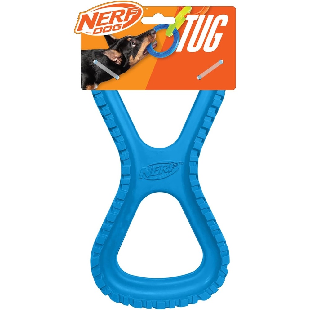 image:imageNerf Dog Tire Infinity Tug Dog Toy Lightweight Durable and Water Resistant 10 Inches for MediumLarge Breeds Single Unit BlueBlue