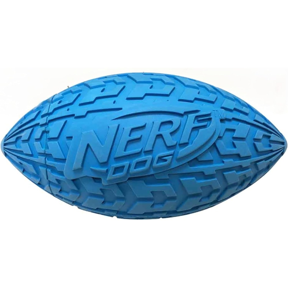 image:imageNerf Dog Tire Squeak Football Outdoor Dog Toy 6 Inch Dog Football Squeaking Toy for Medium and Large Breeds BlueBlue