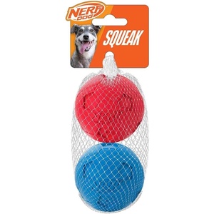 Nerf Dog 4in Soccer Squeak Ball Green, Dog Toy, Model Number: 2172(Red and Blue)