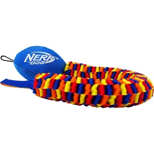 Nerf Dog Rainbow Vortex Chain Tug Dog Toy, Lightweight, Durable and Water Resistant, 19 Inches, For Medium/Large Breeds, Single Unit, Rainbow Colored(19in)
