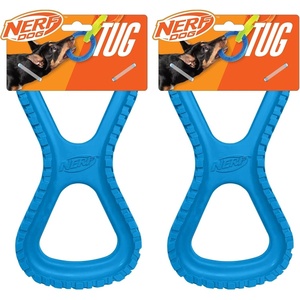 Nerf Dog Tire Infinity Tug Dog Toy, Lightweight, Durable and Water Resistant, 10 Inches, for Medium/Large Breeds, Single Unit, Blue(Azul)