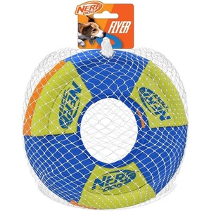 Nerf Dog Trackshot Toss and Tug Ring Outdoor Dog Toy 2 Pack, 9 Inch Dog Tug and Fetch Toy, for Medium and Large Breeds, Blue/Orange/Green(Medium)