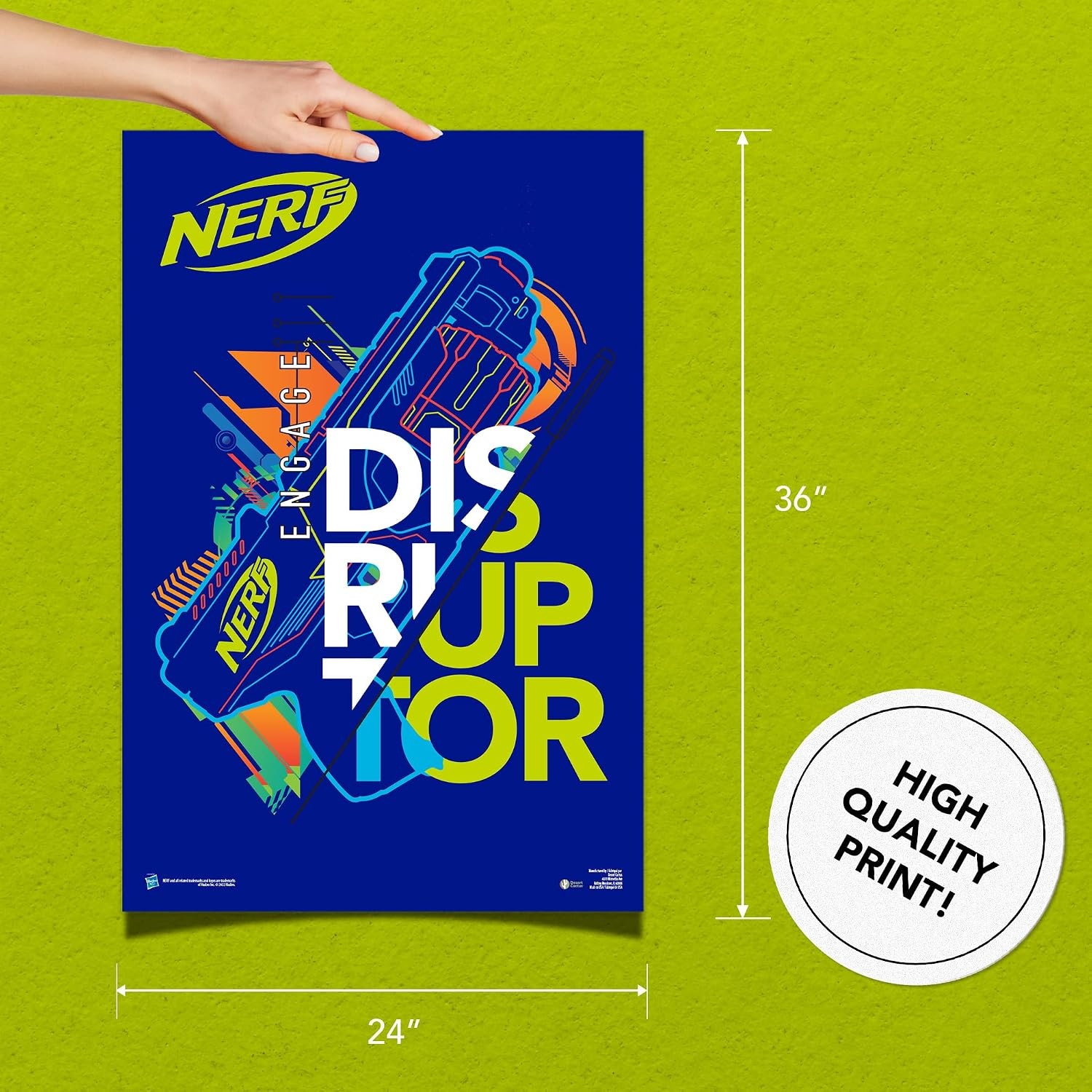 image:imageDesert Cactus Nerf Poster 24 x 36 inch Wall Decor 1Design 2