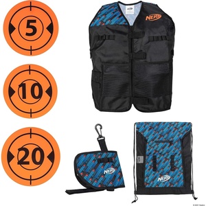 Nerf Elite Deluxe Tactical Gear Pack – Tactical Vest with Hip Holster, Cinch Backpack, and 5 Targets – Blast Into Battle