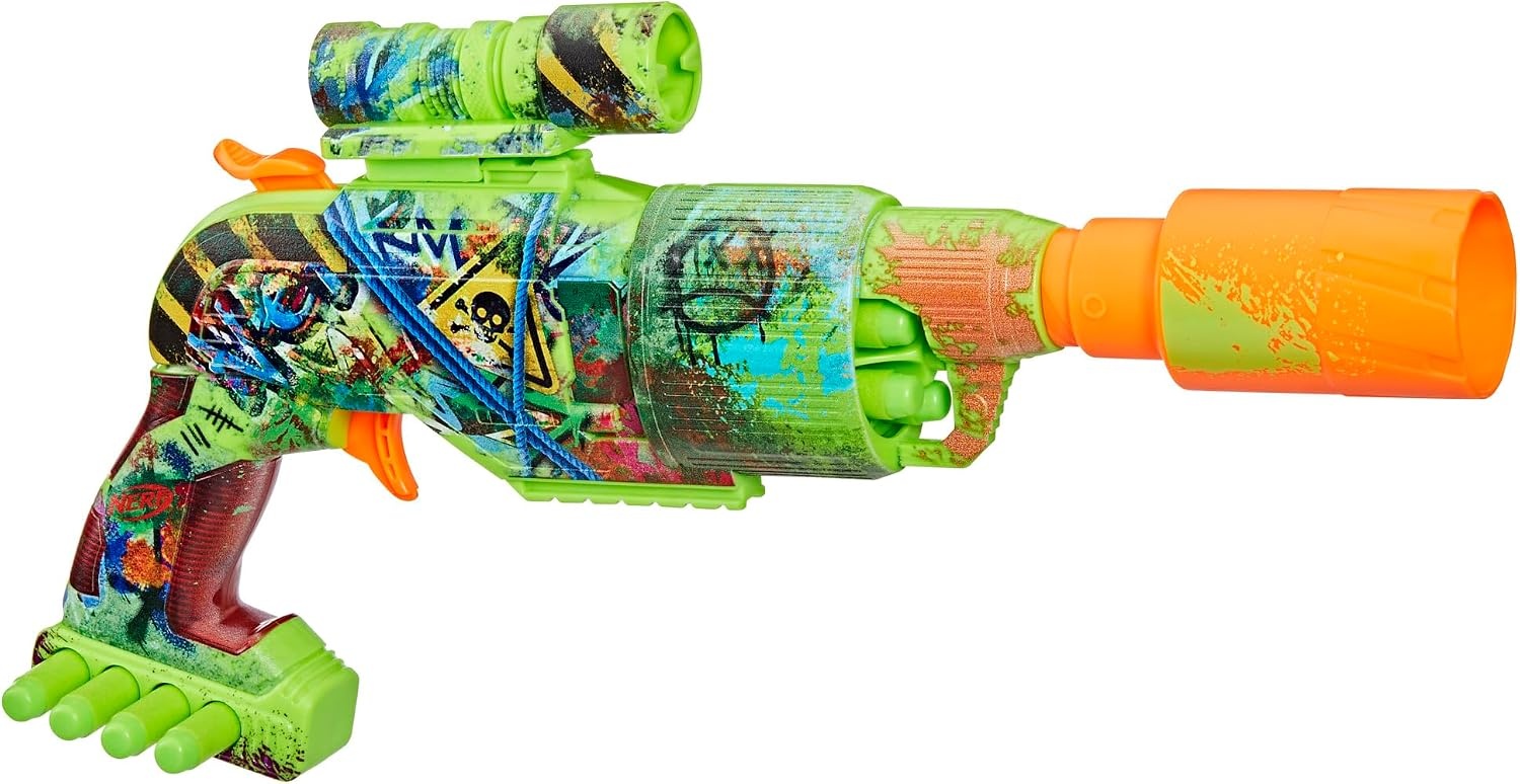 image:imageNerf Zombie Strikeout Dart Blaster 8 Nerf Elite Darts Foam Blade Pull Back Priming Outdoor Games Ages 8 Amazon ExclusiveZombie Driller